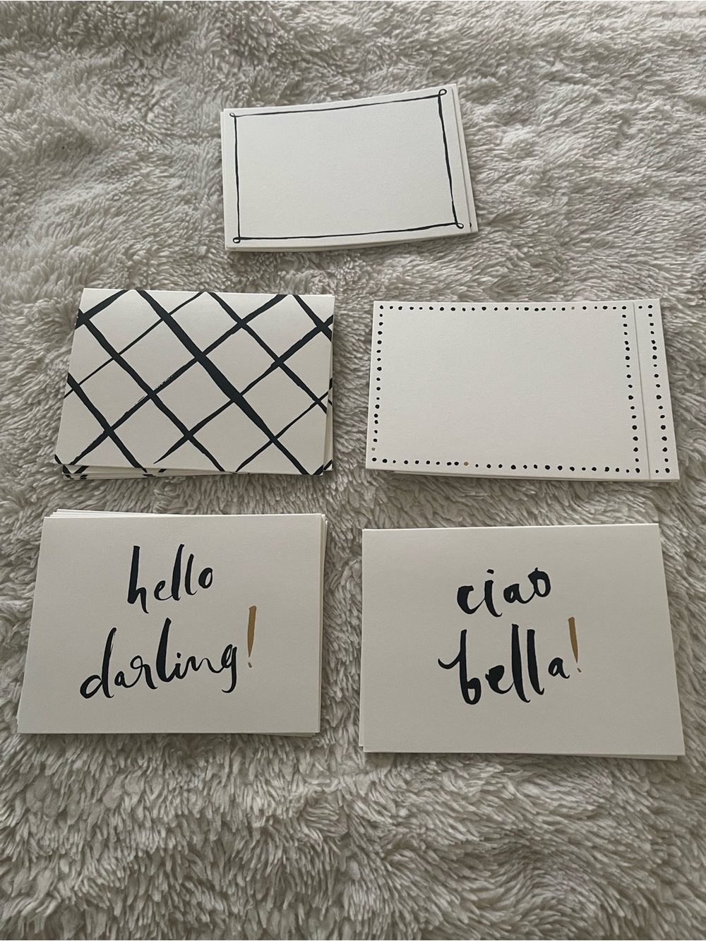 kate spade Hello Darling Blank & Gold Accent Note Card Set
